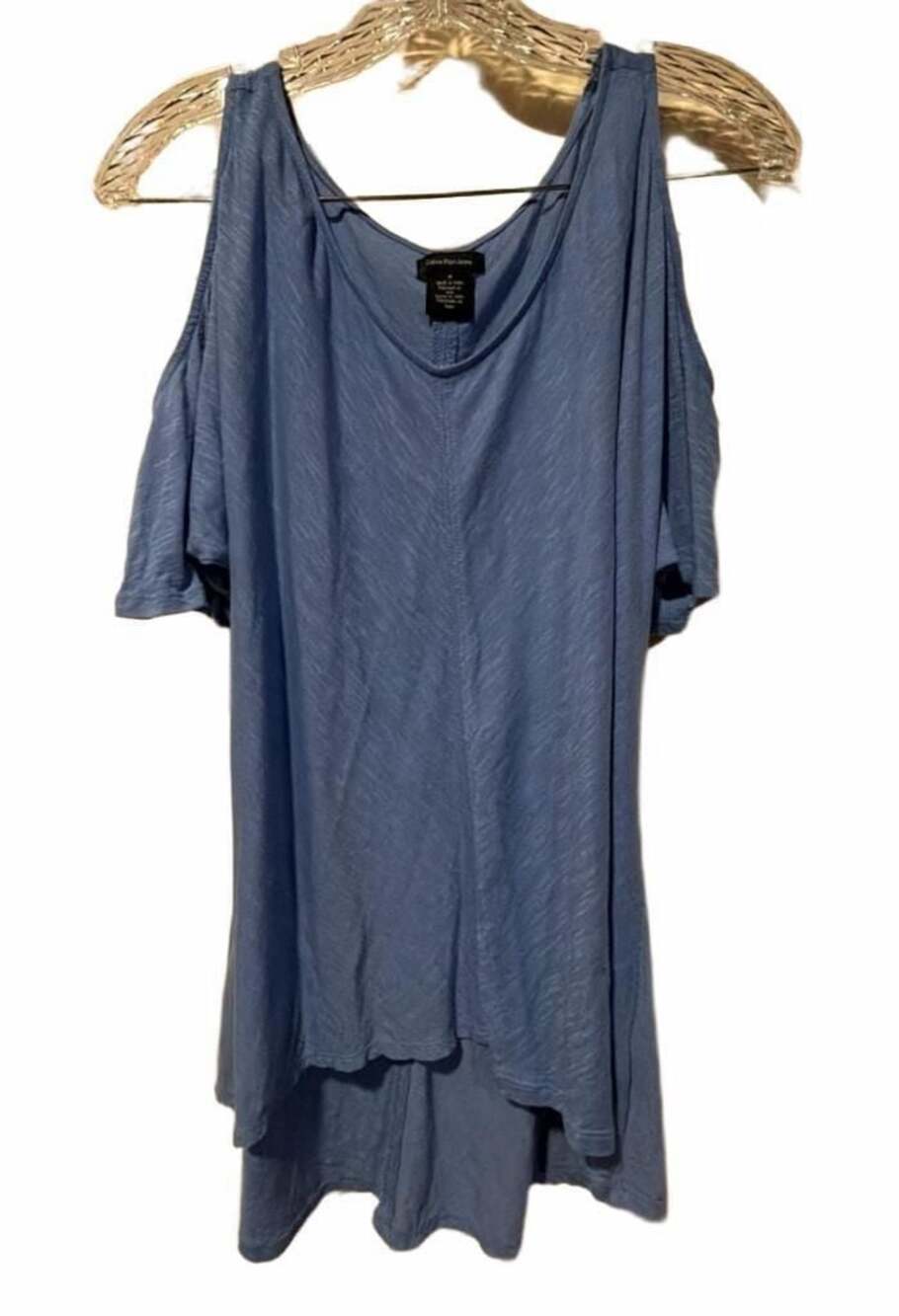 Calvin Klein Jeans Blue Cold Shoulder Short Sleeve Top Size M